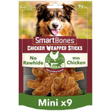 SmartBones 9 Mini Chicken Wrapped Rawhide Free Sticks Dog Treats   9 per pack