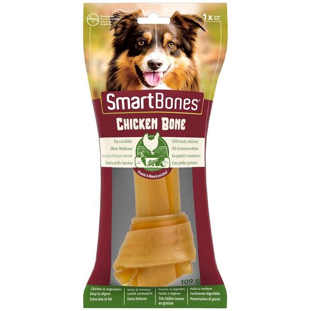 SmartBones Large Chicken Rawhide Free Bone Dog Treat   109g