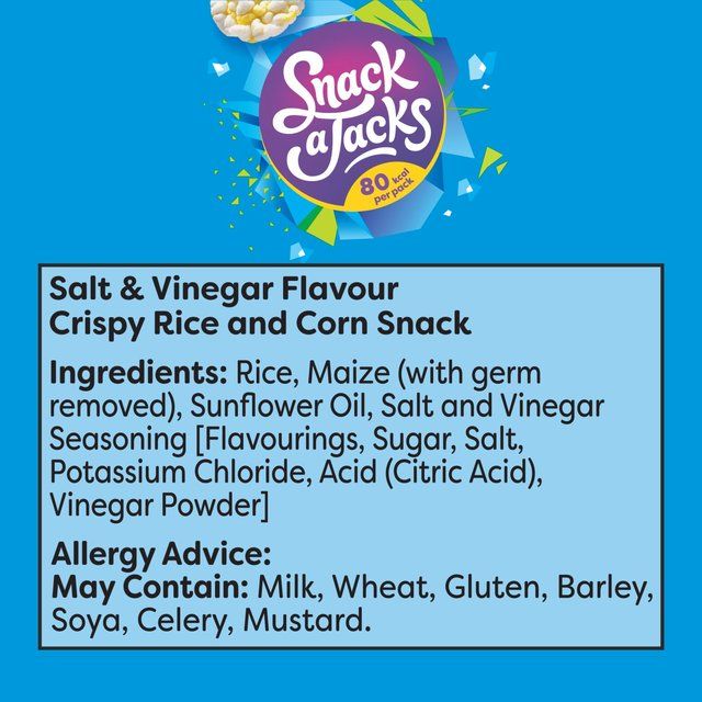 Snack a Jacks Salt &amp;amp; Vinegar Multipack Rice Cakes   5 per pack