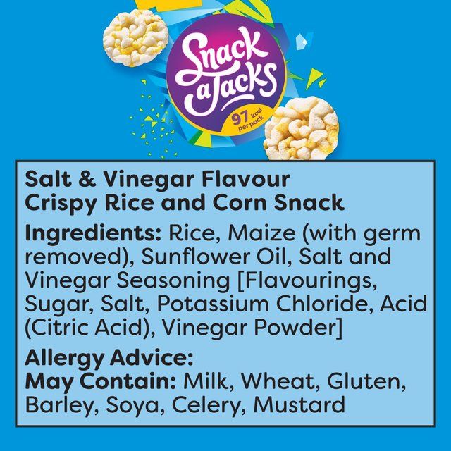 Snack a Jacks Salt &amp;amp; Vinegar Rice Cakes   23g