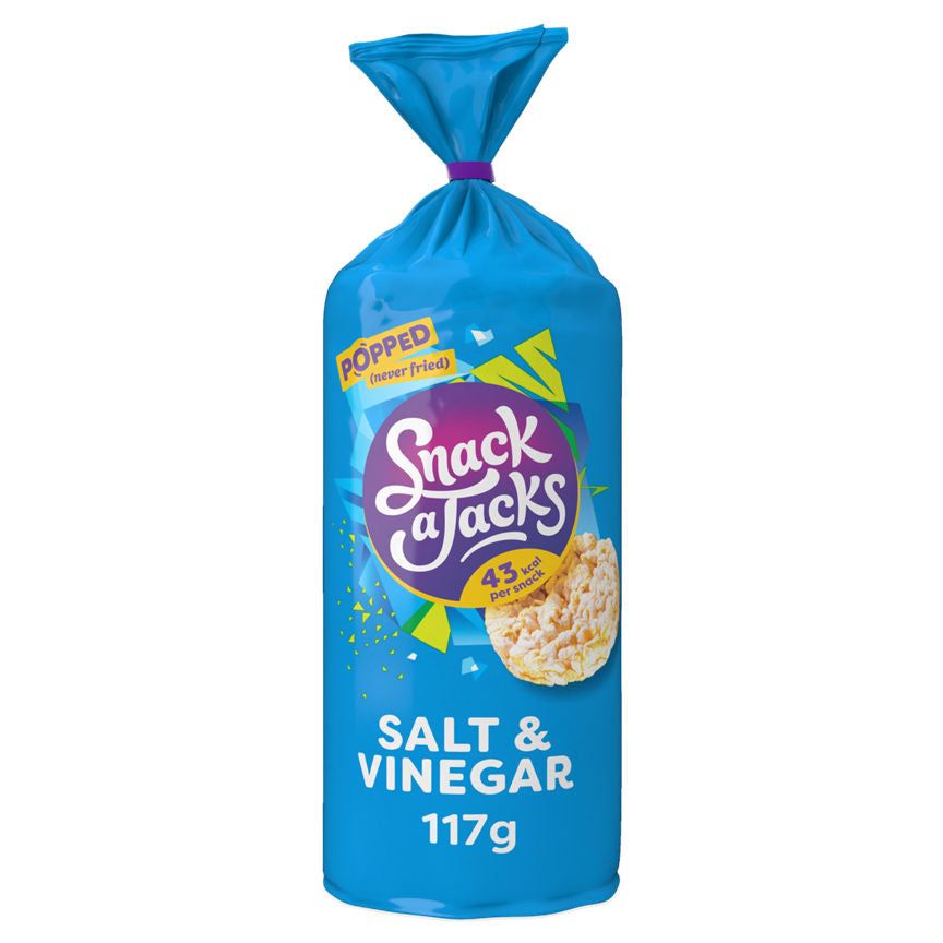 Snack a Jacks Salt &amp;amp; Vinegar Sharing Rice Cakes Crisps 117g
