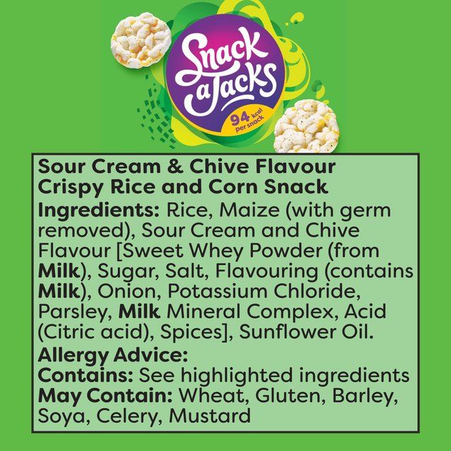 Snack a Jacks Sour Cream &amp;amp; Chive Rice Cakes   24g