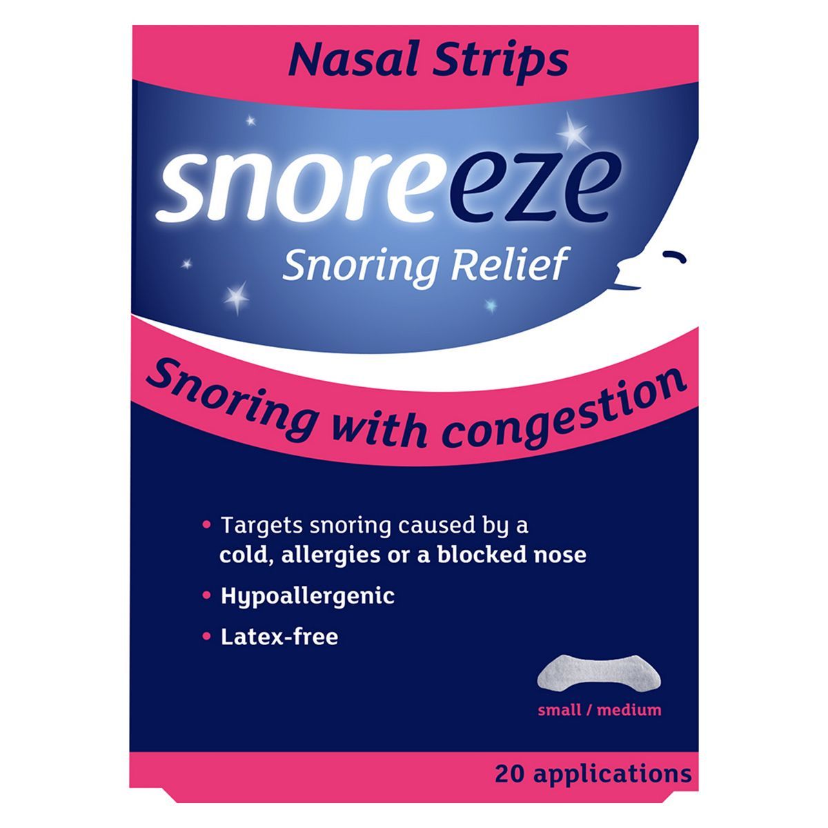 Snoreeze Snoring Relief Nasal Strips Small/Medium - 20 Applications