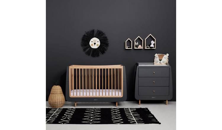 Snuz Kot Skandi 2 Pc Nursery Furniture Set - Slate &amp;amp; Natural