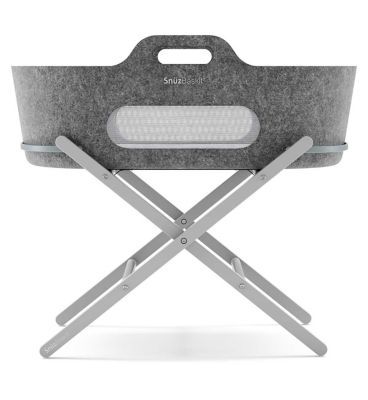 SnuzBaskit Dark Grey Moses Basket &amp;amp; Dove Grey Stand Set