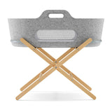 SnuzBaskit Light Grey Moses Basket &amp;amp; Natural Stand Set