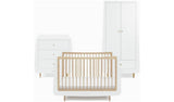 Snuzkot Skandi Cot Bed Nursery Furniture Set-White &amp;amp; Natural