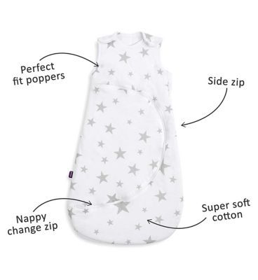 SnuzPouch 2.5 Tog Baby Sleeping Bag - Grey Star, 6-18 Months