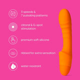 So Divine Pash Ribbed Vibrator Orange