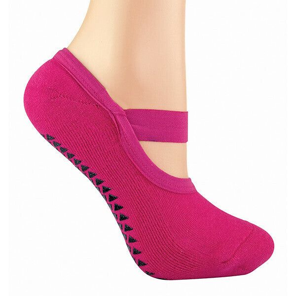 Sock Snob 2 Pairs Ladies Non Slip Yoga Socks 4-8 UK Pink / 2EA