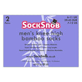 Sock Snob 2 Pairs Mens Knee High Bamboo Socks 6-11 UK