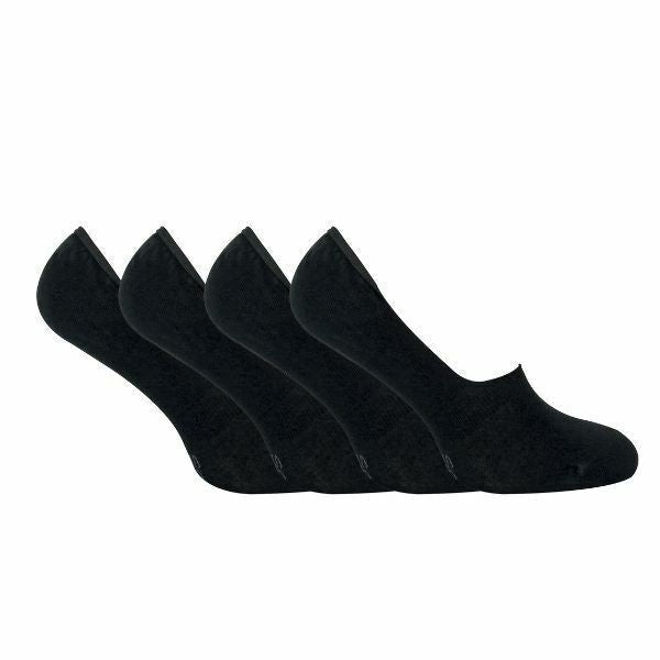 Sock Snob 4 Pairs Mens Bamboo Invisible Liner Socks 7-11 UK Black / 4EA