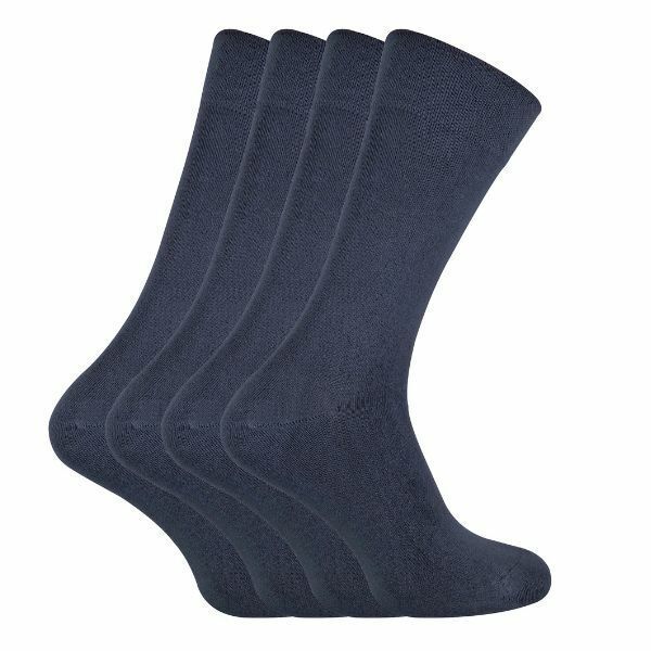 Sock Snob 4 Pairs Mens Soft Bamboo Crew Socks 7-11 UK Grey / 4EA