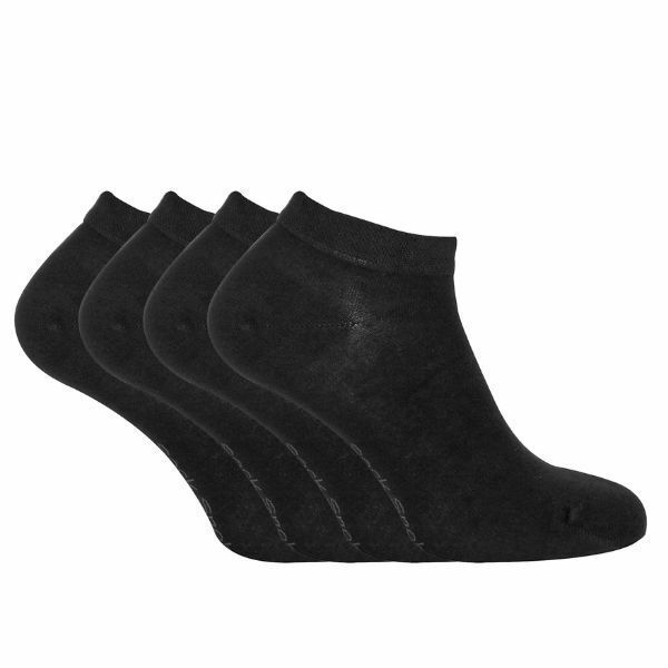 Sock Snob 4 Pairs Mens Soft Bamboo Trainer Socks 7-11 UK Black / 4EA
