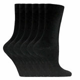 Sock Snob 6 Pairs Ladies Plain Coloured Cotton Socks 4-7 UK PL30 Black / 6EA