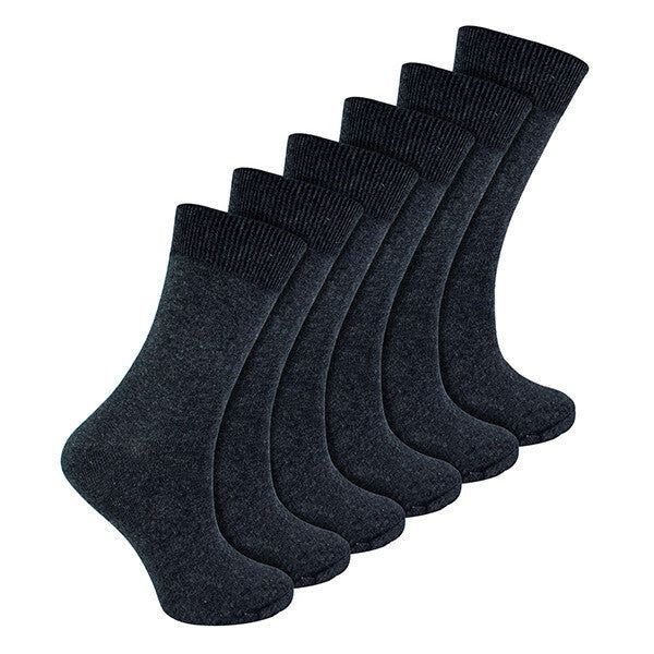 Sock Snob 6 Pk Children's Cotton Rich School Socks 12-3 UK Grey / 6EA