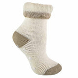 Sock Snob Ladies Alpaca Wool Blend Slipper Socks 4-8 UK Beige / 1EA