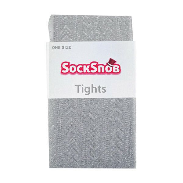 Sock Snob Ladies Glittery Tights | Chevron Pattern 8-14 UK