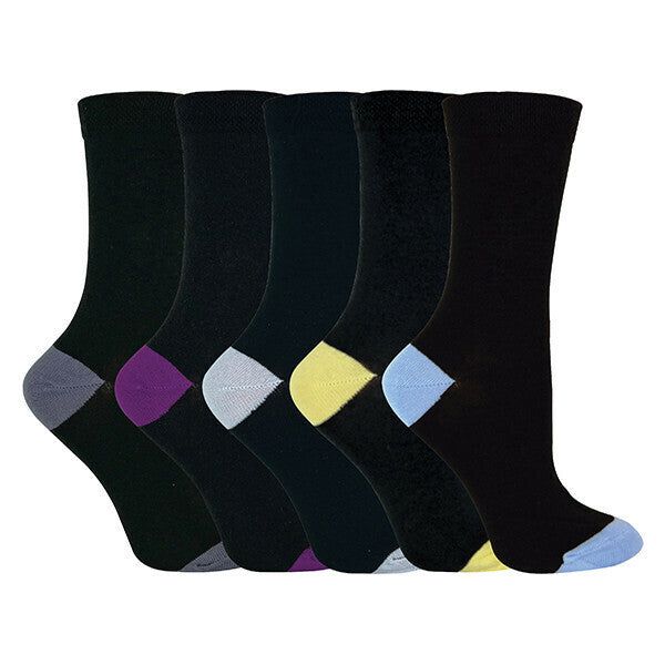 Sock Snob Ladies Heel &amp;amp; Toe Cotton Socks 4-8 UK CS2 / 5EA