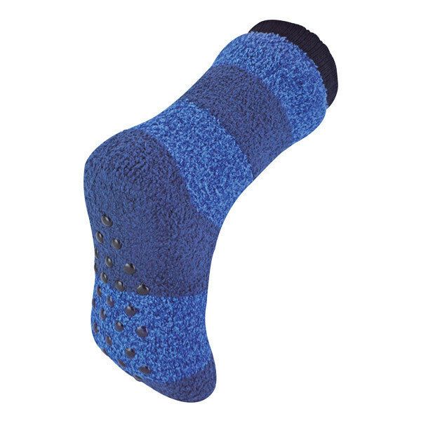 Sock Snob Mens Non Slip Striped Slipper Socks 7-11 UK Navy / Blue / 1EA