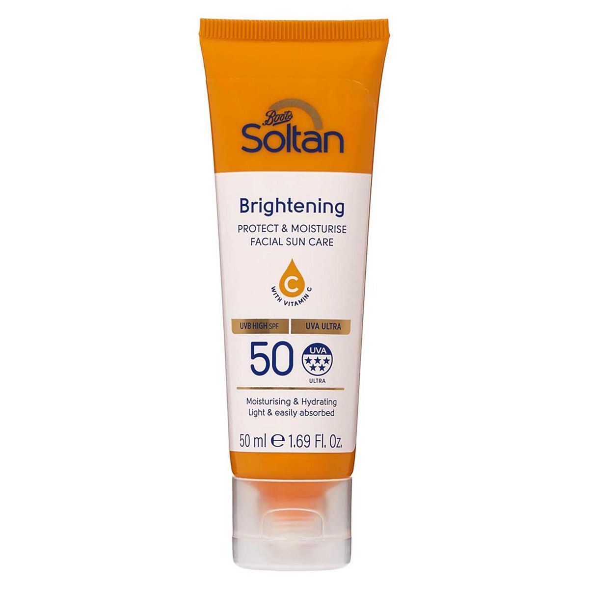 Soltan Brightening Protect &amp;amp; Moisturise Facial Suncare Cream with Vitamin C SPF50 50ml