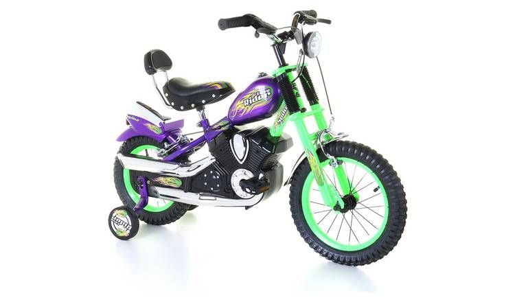 Spike Chopper 14 inch Wheel Size Kids Beginner Bike - Green