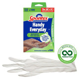 Spontex Handy Multi-Purpose Disposable Gloves Latex Free &amp;amp; Powder Free   100 per pack