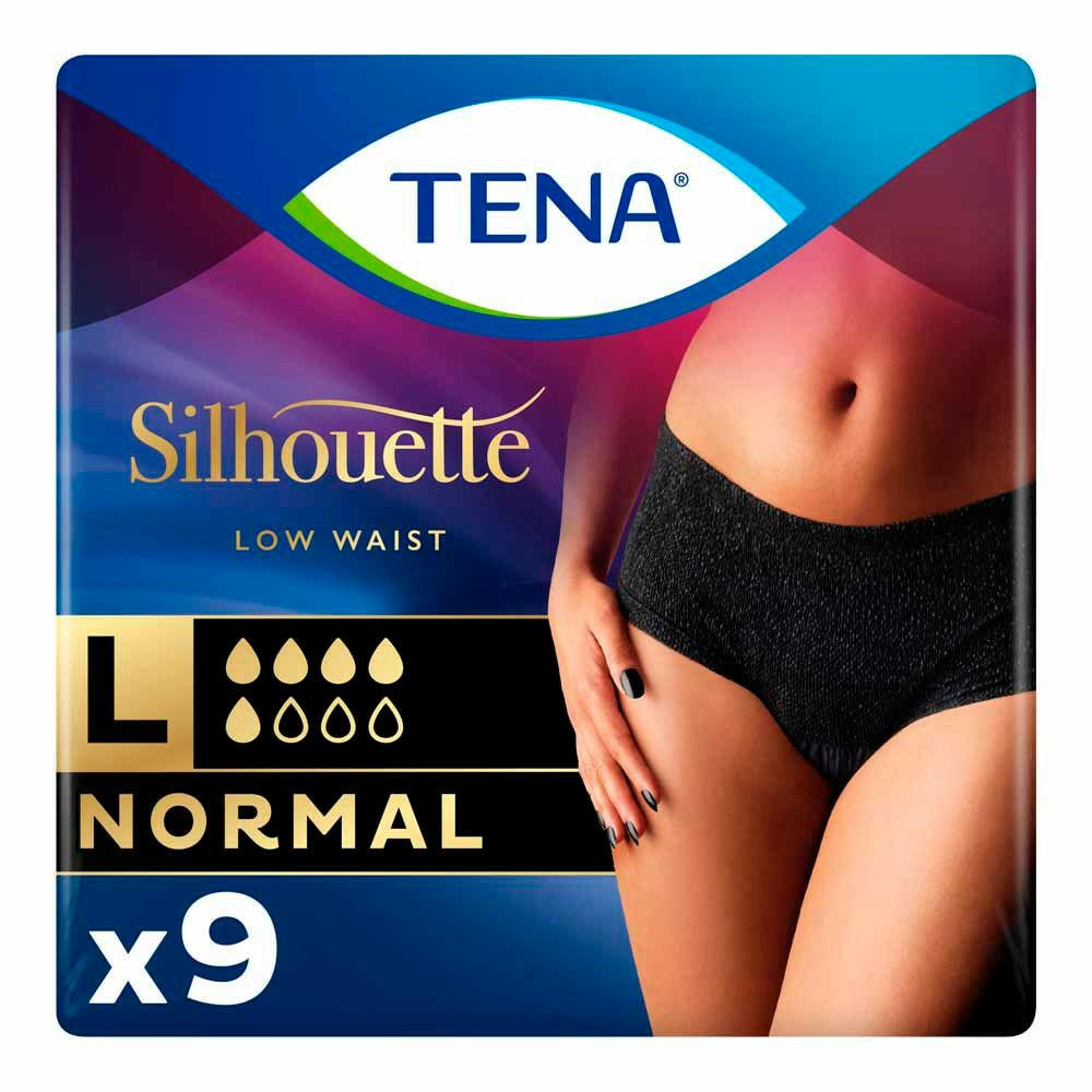 TENA Lady Silhouette Normal Black Incontinence Pants Large - 9 pack Incontinence Boots   
