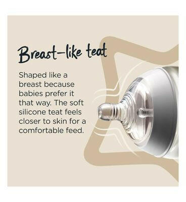 Tommee Tippee Natural Start Newborn Starter Set, 2 Anti-Colic Baby Bottles, Medium-Flow, Breast-Like Teats, Self-Sterilising Baby Accessories & Cleaning Boots   