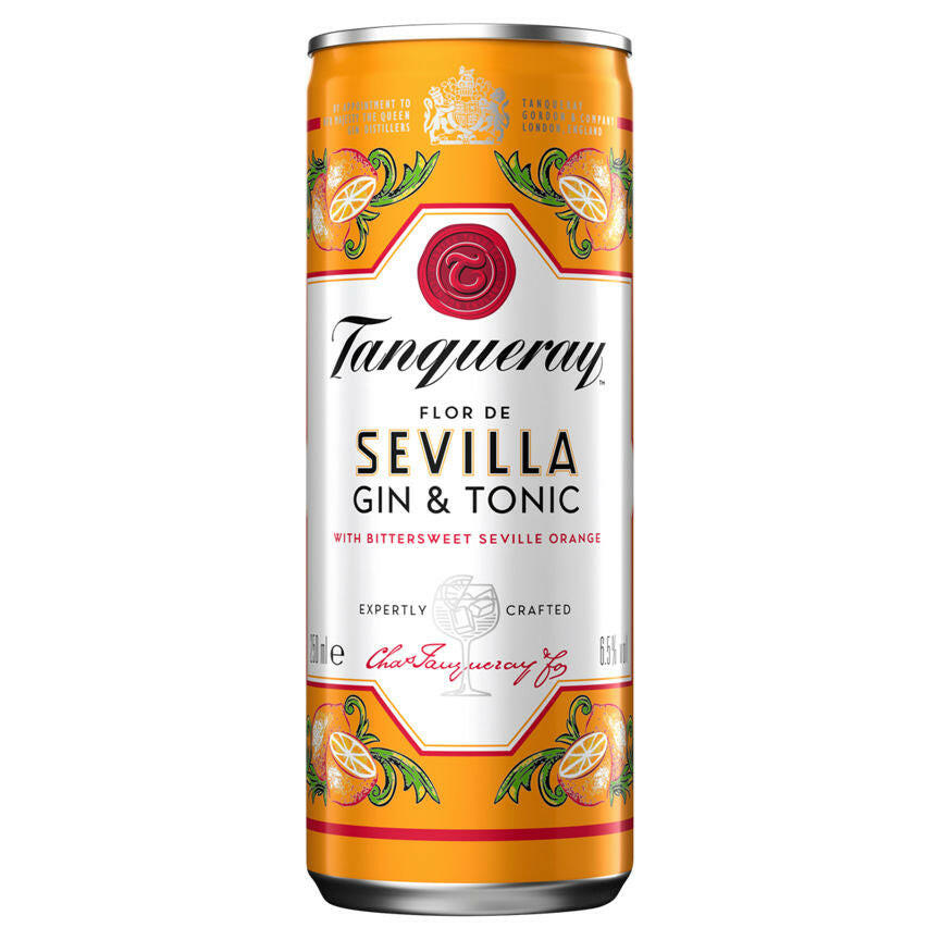 Tanqueray Flor de Sevilla Gin and Tonic Adult Soft Drinks & Mixers ASDA   